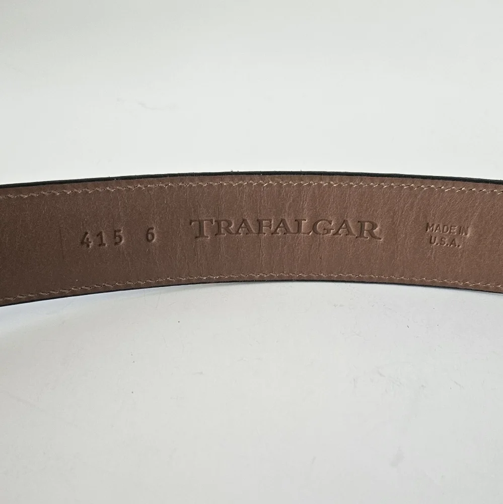 Trafalfar‎ Black Croc Embossed Mens Leather Belt Size 44